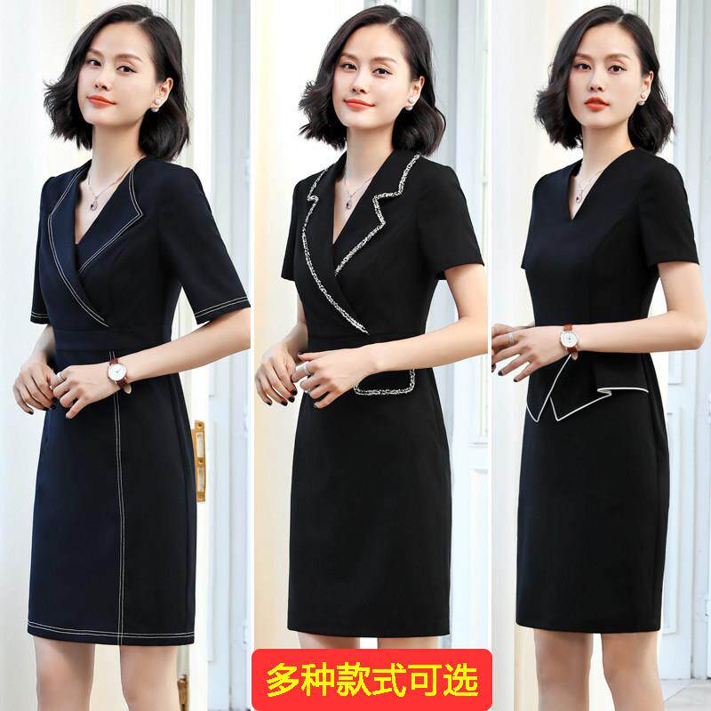 职业洋装女夏气质裙子样品屋展示中心珠宝店4工装裙前台美容师工