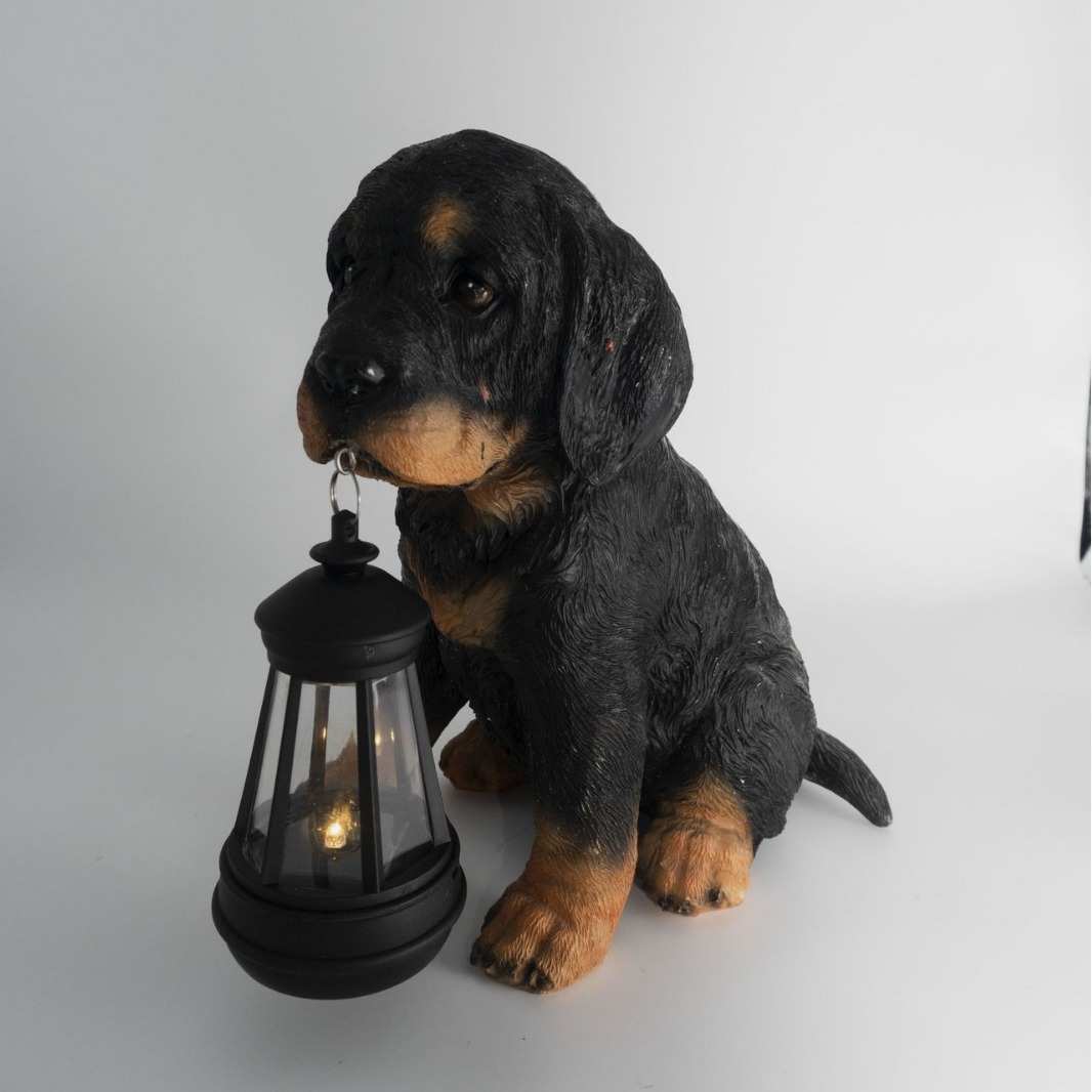 创意户外可爱小狗树脂造景摆件装饰家居工艺品布置发光防水