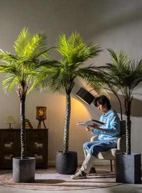 大型彷真绿色植物刺葵散尾葵室内客厅假树盆栽彷生热带植物落地造