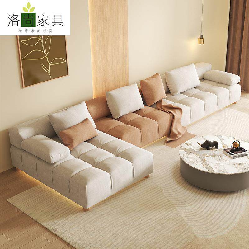 2026流行新款意式奶油风现代简约直排客厅沙发科技布艺小户型沙发