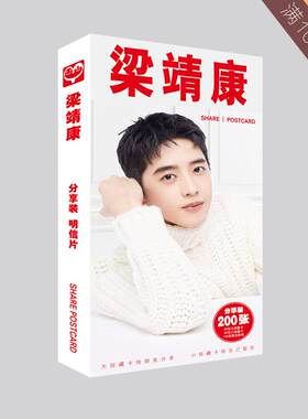 梁靖康明信片 盒装200张 新版流星花园冯美作周边明星片贴纸