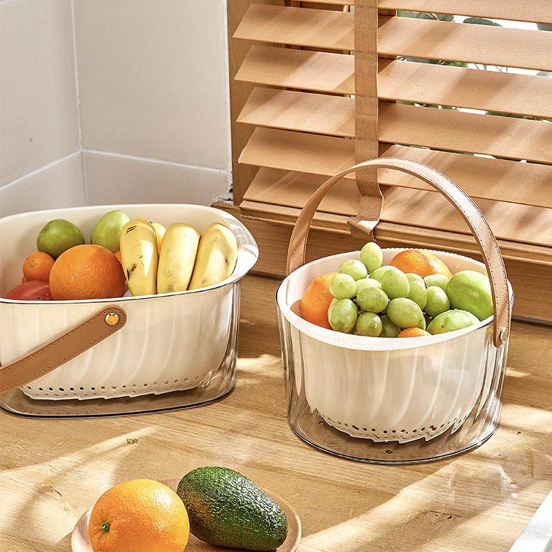 提手款轻奢双层家用厨房洗菜盆沥水篮菜篮子洗菜篮茶几客厅水果盘,餐饮具,洗菜盆/沥水篮/漏水筛,淘宝优惠券,粉丝福利购,淘宝优惠卷