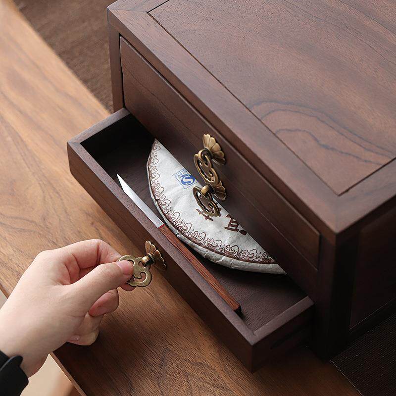 厂盒直销胡桃木叠普洱白家茶茶多层可加防潮家用茶饼收纳盒001储