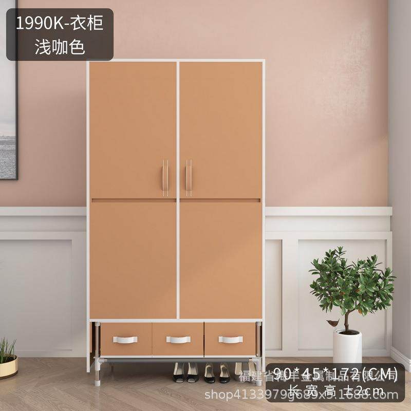 网开型布衣衣柜简易柜红家用门经济收纳加固加粗19m282m钢管