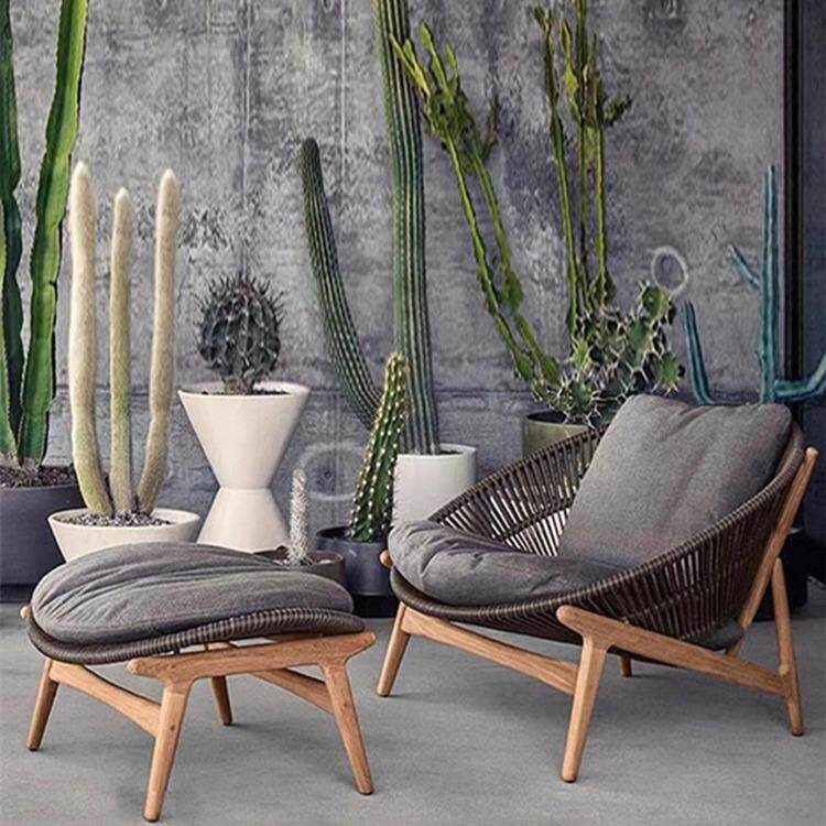 户外沙发茶几组合别墅庭院花园休闲藤椅露天阳台防水懒人椅室外