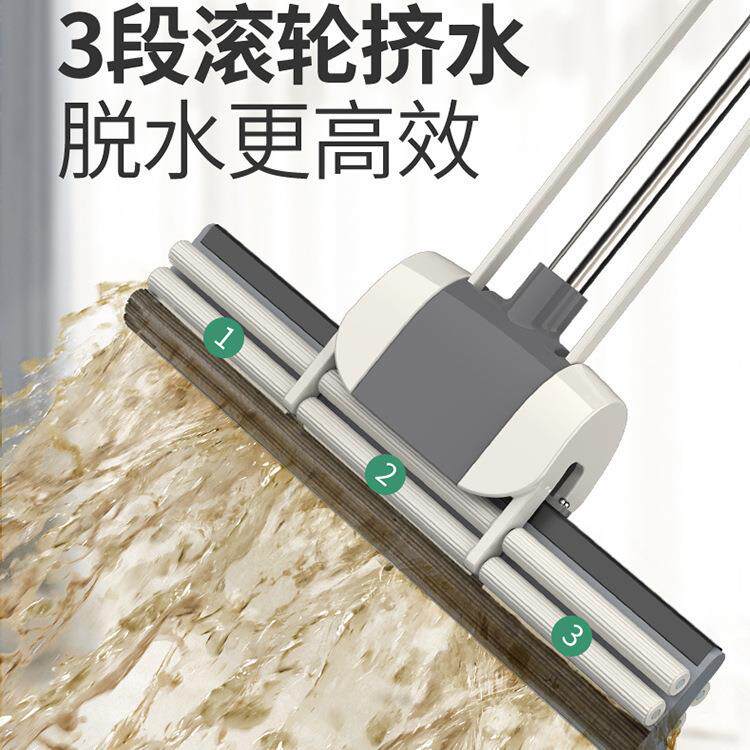 一键换头海绵吸水拖把结实耐用家用大号挤水免手洗胶棉地拖免螺