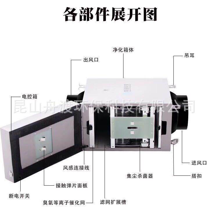 PM2.5新风净化箱空气过滤箱静电除尘箱空气净化箱电子净化箱