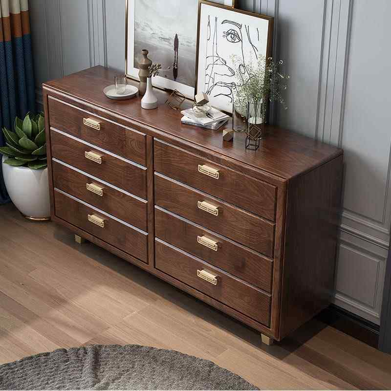 新ABA实中式全木斗柜储物收纳卧室家用七九五斗橱六式美置物靠墙