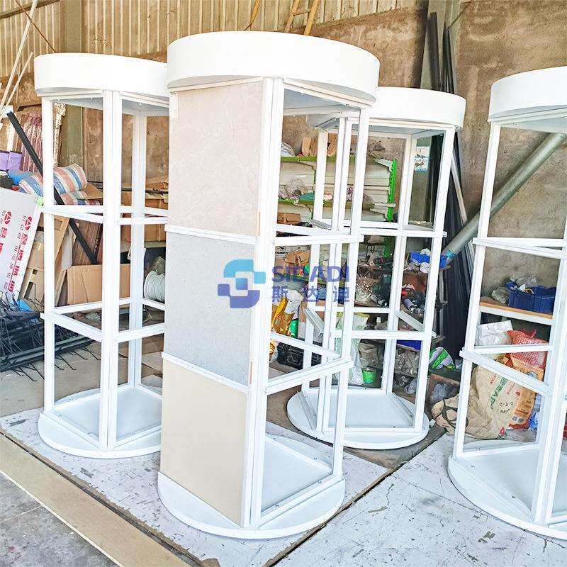 厂直展供度旋转瓷砖工展示架移动石材展260架马赛克可展示柜参会