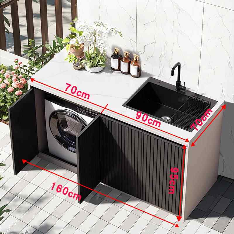 户外庭院洗手台盆一体水槽洗衣机柜水池室外花园岩板操作工作阳台