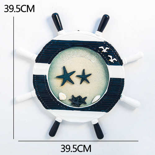 船舵立体挂饰舵手木质船舵地中海装饰海洋3d壁挂方向盘
