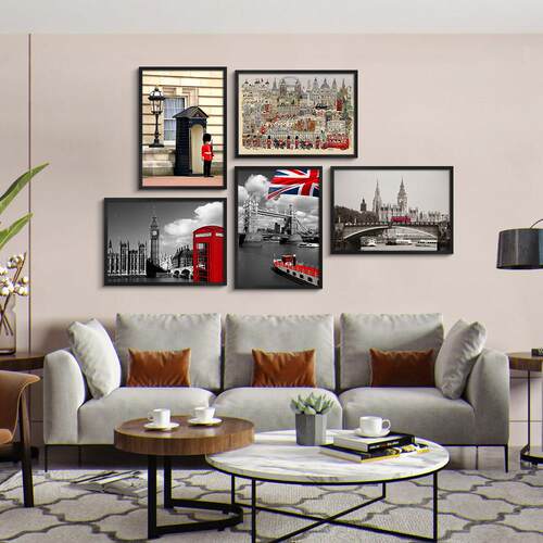 英国伦敦风景海报挂画现代欧式建筑装饰画客厅沙发背景墙有框壁画