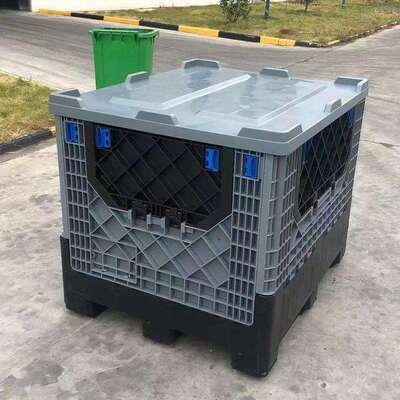 料箱开子9物流周转可塑堆码集运箱80大型LJA带盖四门卡板箱可堆叠