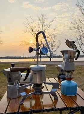 可翡蒸汽奶泡机厂家4bar不虚标双层管摩卡壶户外拉花科布罗比乐蒂