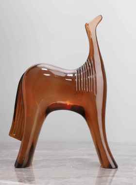 现代创件棕马树脂术摆样板间电视柜玄关客厅茶艺几IQS家居软意装