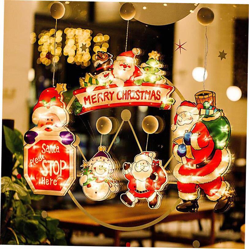 LED圣诞装饰灯老人雪人麋鹿造型橱窗吸盘Christmas sucker light - 实物图