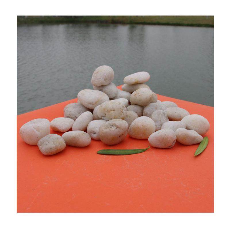 庭院白色雨花石园林造景用鹅卵石铺面精抛雨花石水洗造景卵石