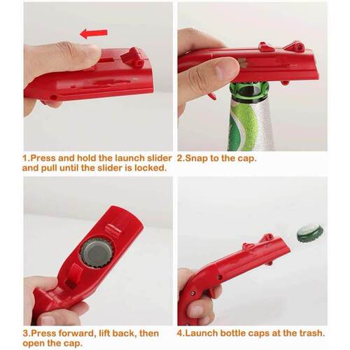 Beer Bottle Opener Cap Gun Drinking Funny Launcher Shooter