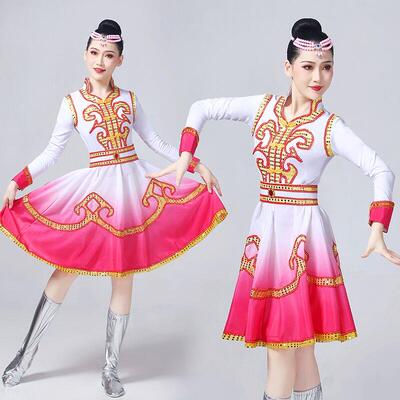 正品新款内蒙古服蒙装古族舞女蹈演出服现代生活装少民族表演服数