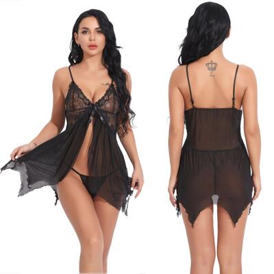 Sexy pajamas Women's underwear Perspective suspender paj