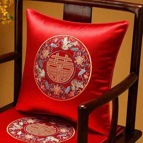 新式字结婚抱枕红色中靠喜庆垫沙发靠枕新婚靠Kpkn7MC3喜背枕