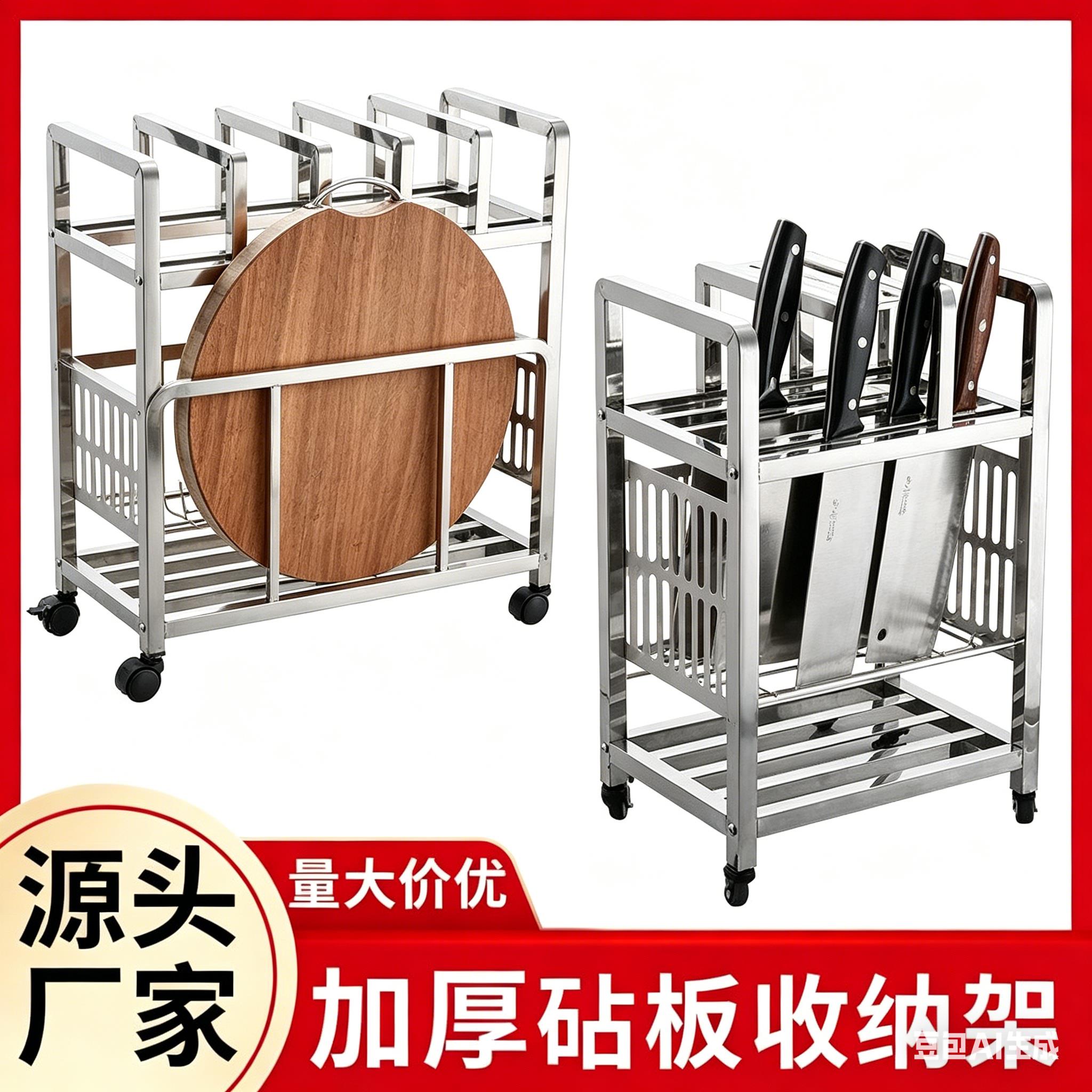 刀座刀具架食堂菜墩架放菜板和刀的架子不锈钢厨房置物架收纳架子