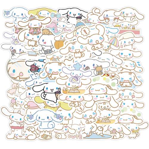50PCS Cute Anime Cinnamoroll Waterproof Stickers Cartoon Dec