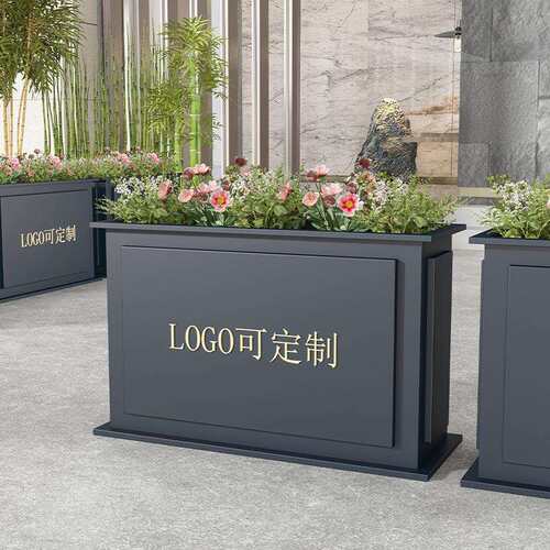 户外铁艺花箱长方形花池隔断花槽花坛商业街外摆围栏不锈钢商业街