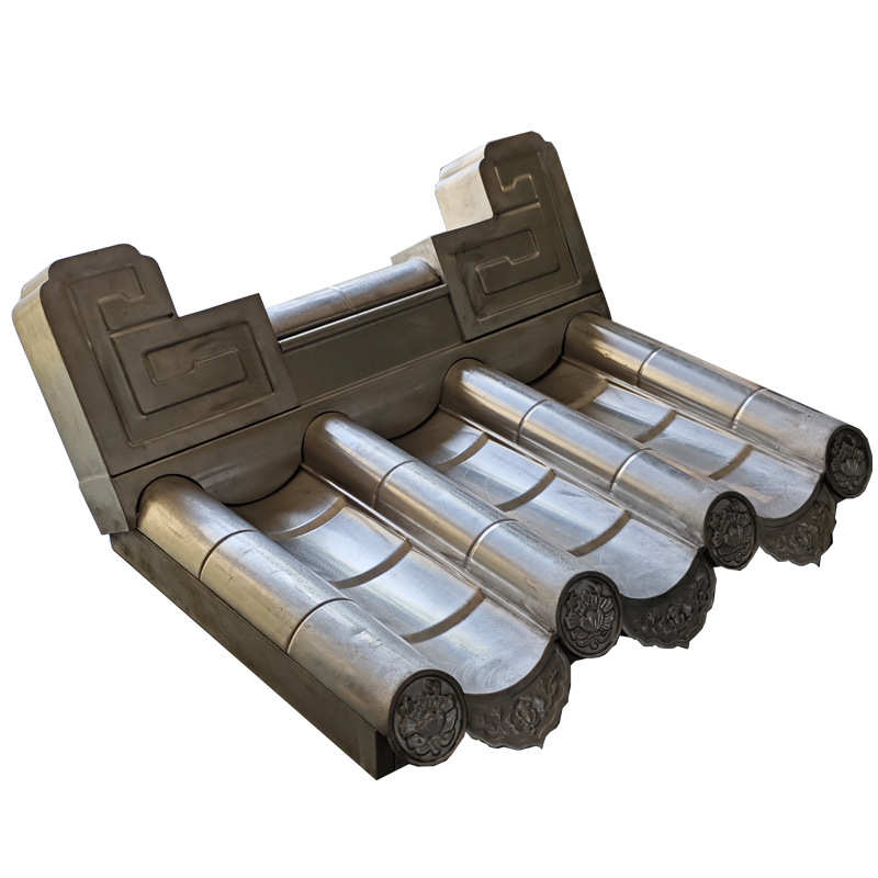 古建仿古铝代木铝瓦四合院凉亭铁青灰砖大墙灰红色仿古铝瓦屋面瓦