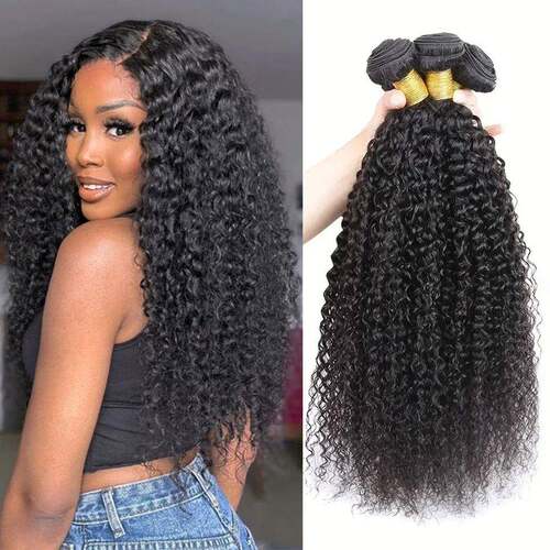 Mongolian Kinky Curly Human Hair Bundles Natural Jerry Curl