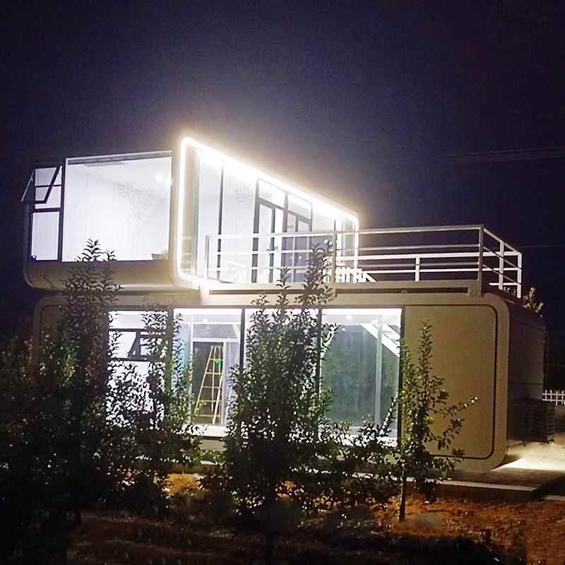移动服装店洗衣房金属科技感智能双层苹果舱住人商业活动板房