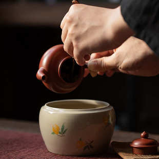 草木灰建水陶瓷茶洗家用杯洗小水洗办公茶室干泡茶席水盂茶道配件