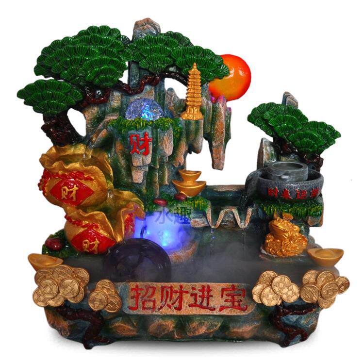 树脂 流水摆件 水趣 厂家直销假山流水喷泉客厅阳台庭院金蟾