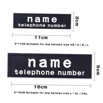 2 PCS PU Personalized Dog ID TagS Dog K9 Harness Collar Labe