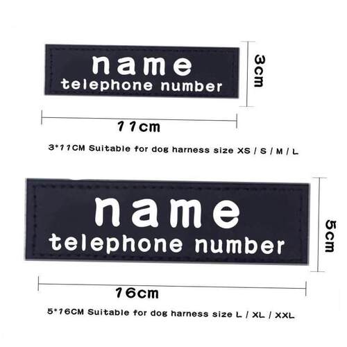 2 PCS PU Personalized Dog ID TagS Dog K9 Harness Collar Labe