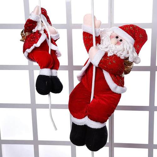 圣诞装饰品爬绳圣诞老人屋顶天花板悬挂跳绳降落伞圣诞老人爬绳