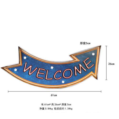 美式工业风LED灯酒吧咖啡厅店铺创意家居铁艺壁饰壁挂墙饰装饰品