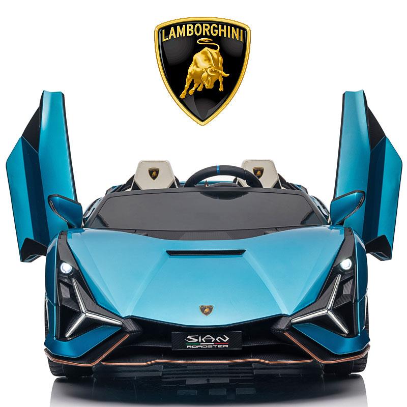 高档人双座兰控博基尼儿童电动汽车轮四玩具可坐大人带遥宝宝亲子