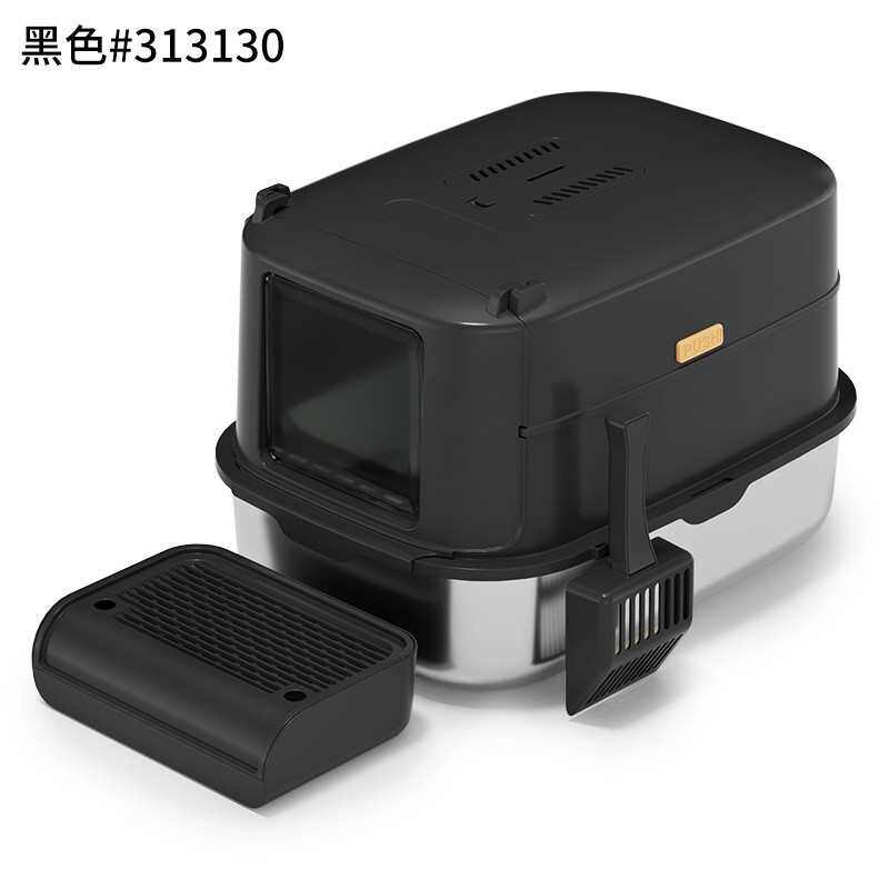 批发封闭式猫盆大猫宠物用品猫防臭大号超盆厕所不锈钢砂全封闭沙