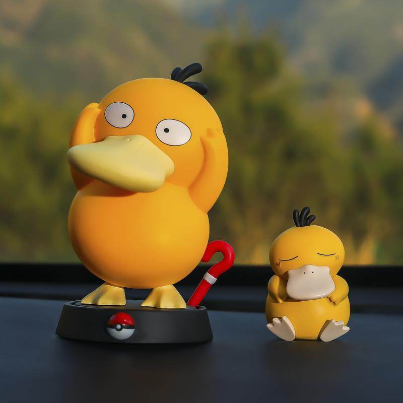 高档可达鸭创汽中车内饰品摆件载意卡通控台装饰模型公仔车男士高