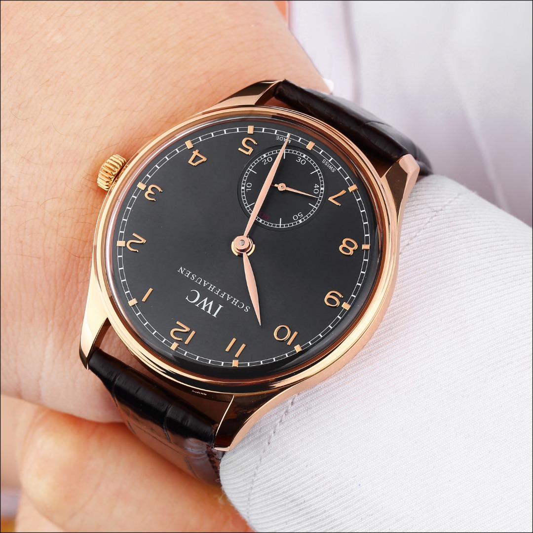 [9.8新]万国葡萄牙手表男手动机械18K玫瑰金款男表IW545406表径44