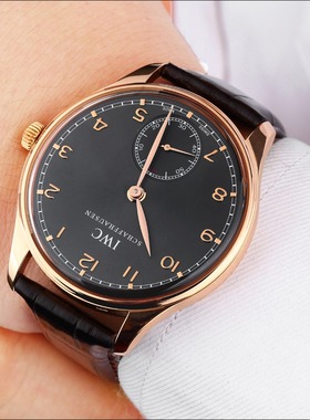 [9.8新]万国葡萄牙手表男手动机械18K玫瑰金款男表IW545406表径44