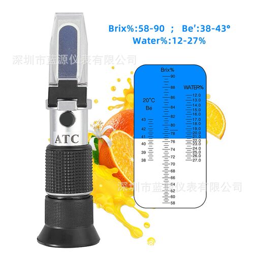 手持式蜂蜜折光仪蜂蜜波美度测量仪58-90%Brix糖度计蜂蜜浓度检测