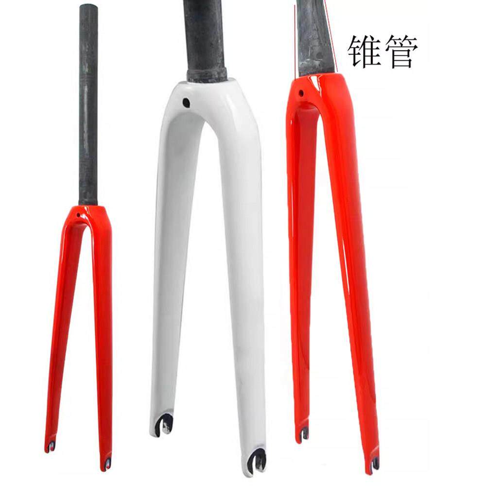 定做红白色全碳纤维公路自行车无避震前叉直管28.6mm 适合700x25C