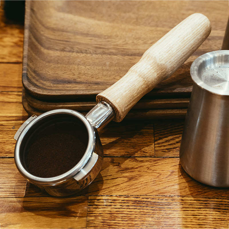 咖啡机手柄压粉座实木胡桃木收纳架咖啡配件器具