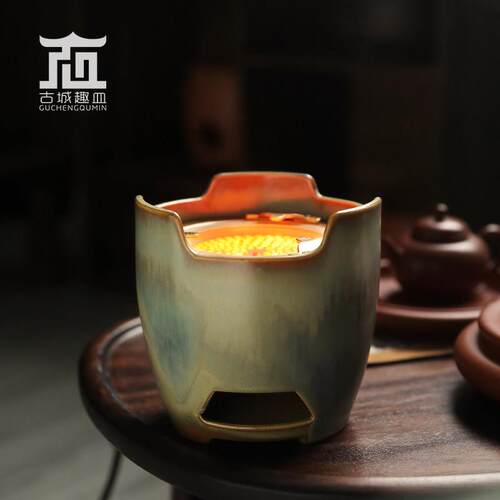 电陶木炭两用粗陶窑变多功能明火炉烧水煮茶防水静音泡茶炉家用小