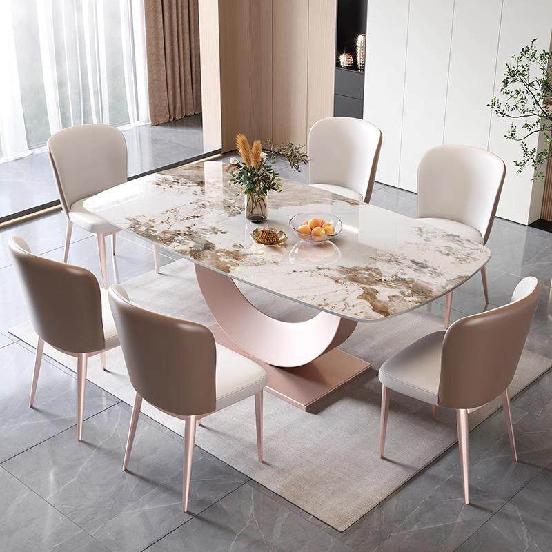 轻奢岩板餐桌椅组合现代简约家用小户型客厅长方形餐厅吃饭桌子,住宅家具,餐桌椅+餐车,淘宝优惠券,粉丝福利购,淘宝优惠卷