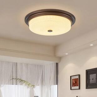 法式 吸顶灯卧室高级感灯具 中古复古圆形led客厅主卧房间书房美式