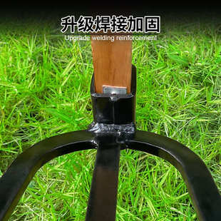 加厚农用三齿耙子翻土除草工具批发铲草多齿搂草园林开荒锻打钉耙