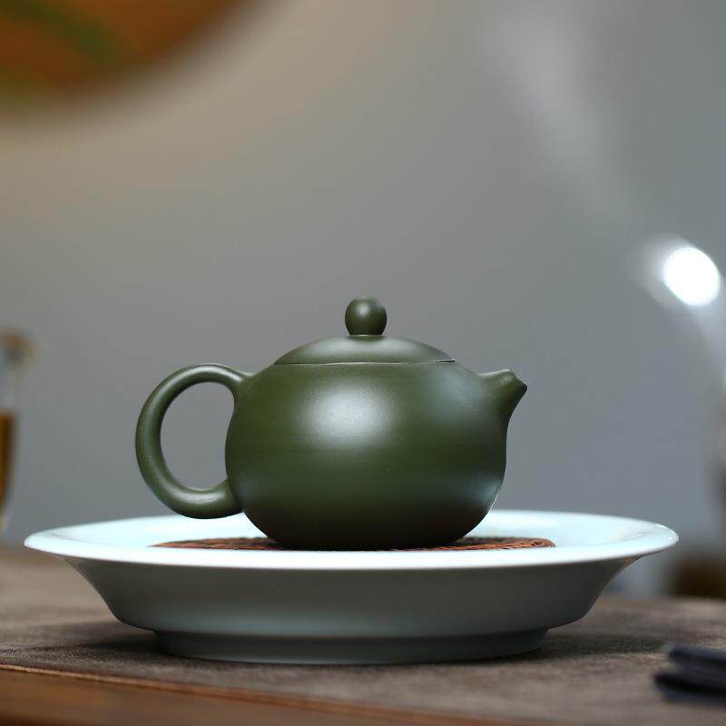 爆美宜兴原矿绿泥紫砂壶全手工刻绘 雅韵西施泡茶壶茶具